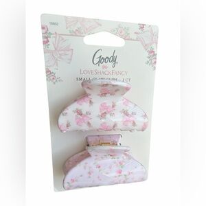 LoveShackFancy Pink Floral Small Hair Claw Clips - 2 Pack